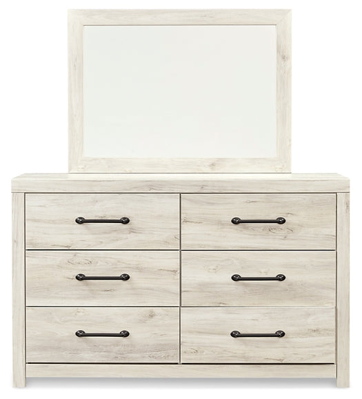 Cambeck Twin Panel Bed with Mirrored Dresser and Chest