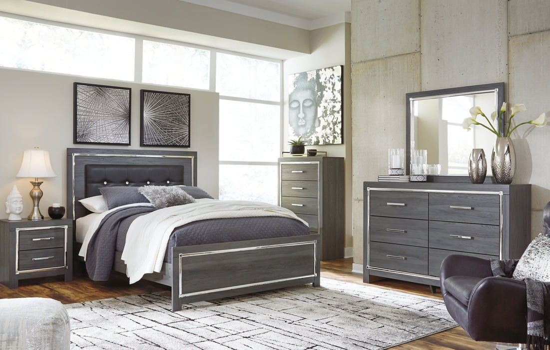 Lodanna Queen Panel Bed with Mirrored Dresser and Chest