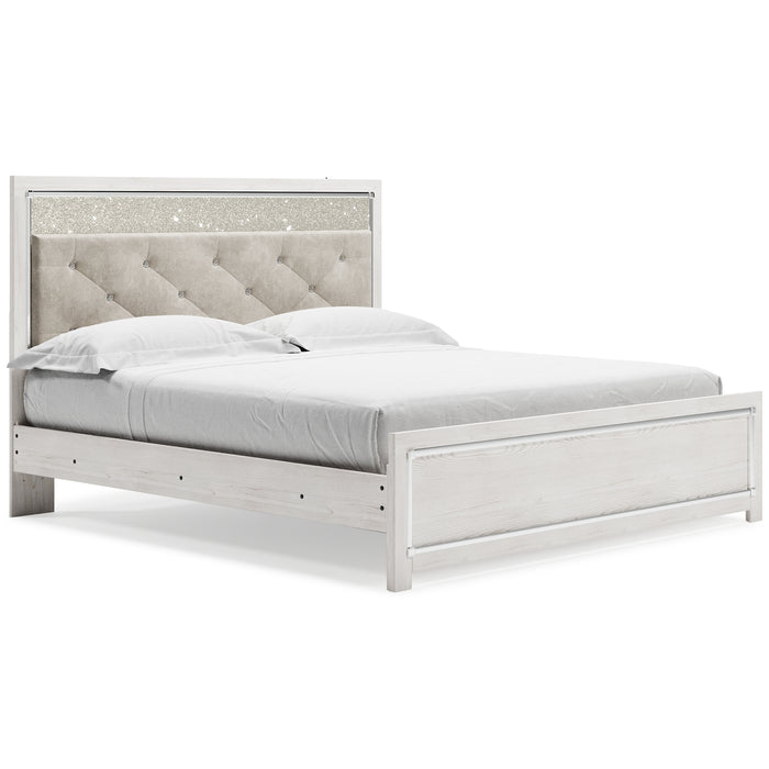 Altyra King Panel Bed with Mirrored Dresser and 2 Nightstands