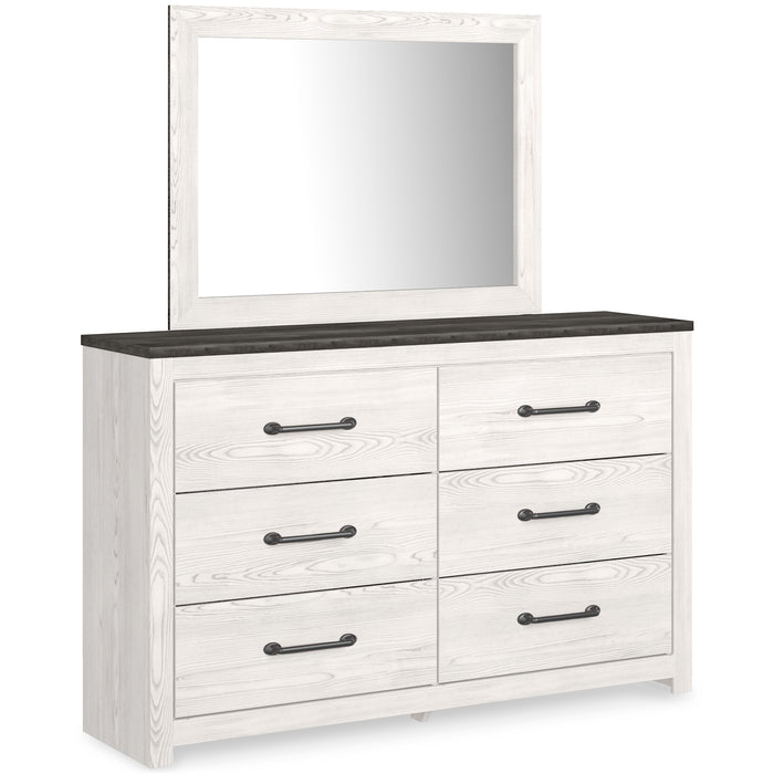 Gerridan Full Panel Bed with Mirrored Dresser and Chest