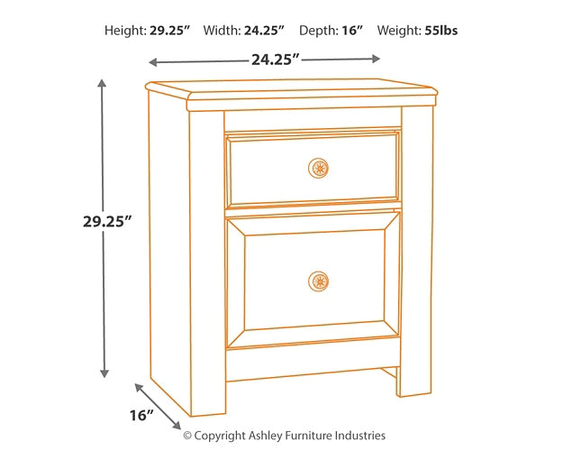 Paxberry Twin Panel Bed with Nightstand