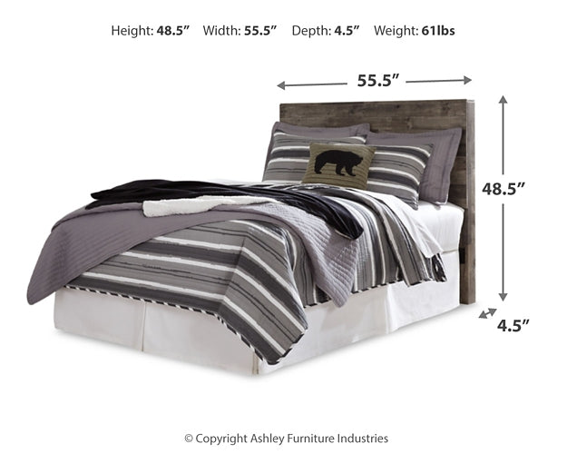 Derekson Full Panel Headboard with Mirrored Dresser