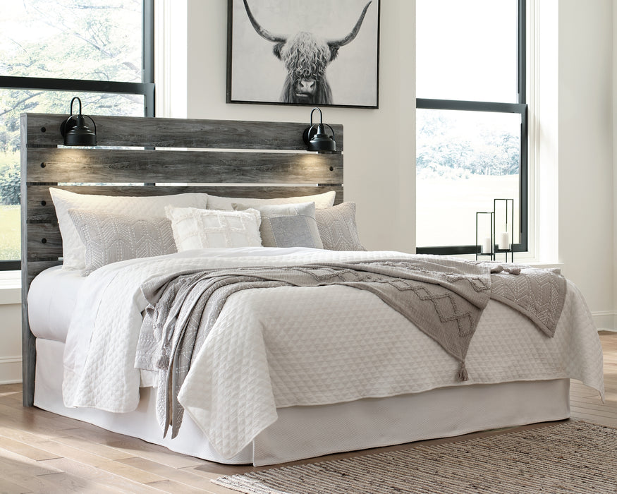 Baystorm King Panel Headboard with Mirrored Dresser and Chest