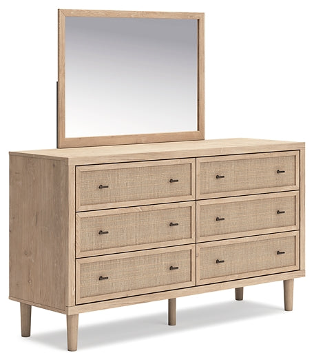Cielden Queen Panel Bed with Mirrored Dresser