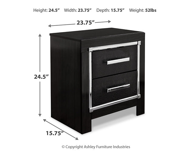 Kaydell King Upholstered Panel Bed with Mirrored Dresser, Chest and Nightstand